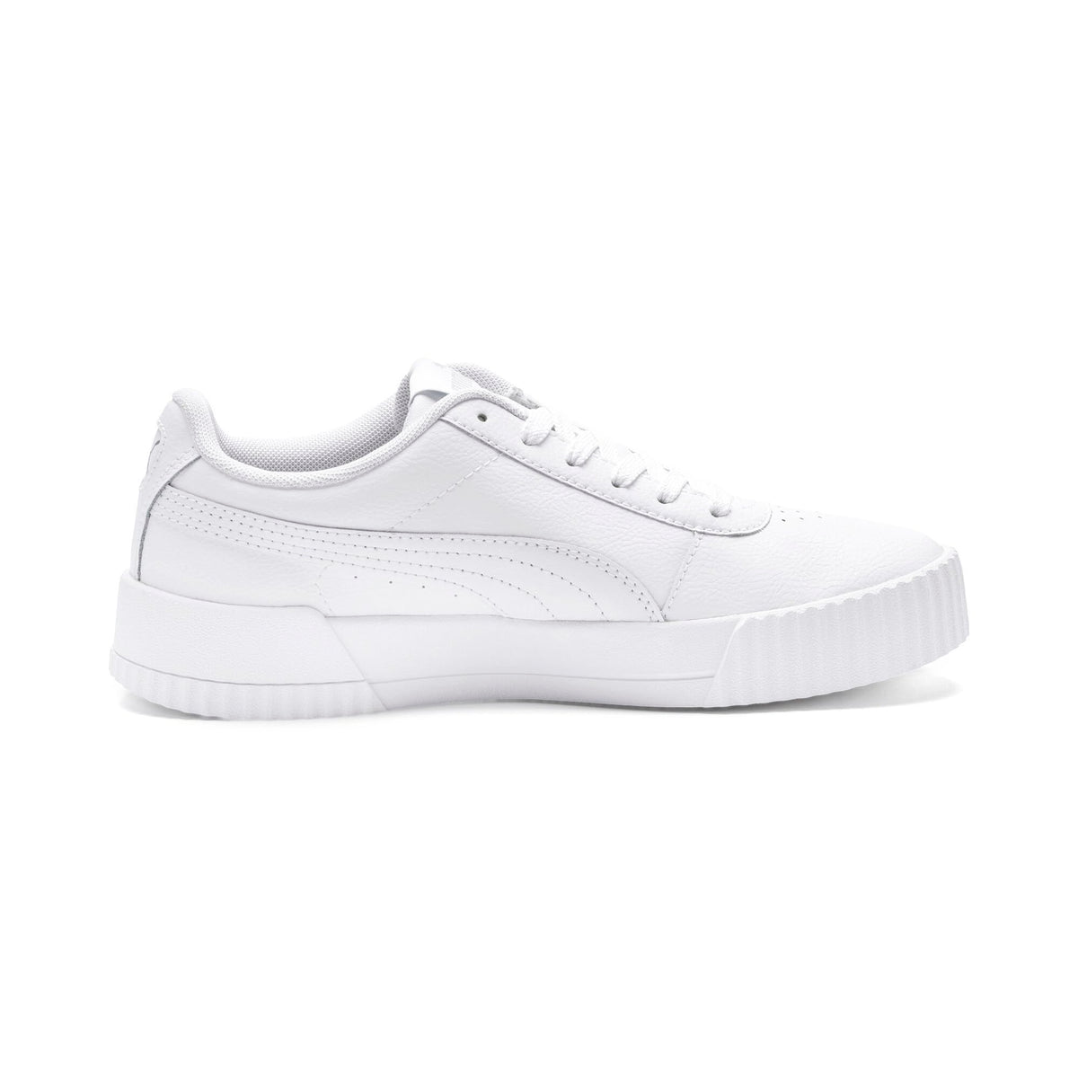 PUMA Women's Carina Leather Sneaker 9.5 Puma White-puma White-puma Silver
