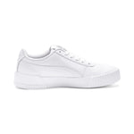 PUMA Women's Carina Leather Sneaker 9.5 Puma White-puma White-puma Silver