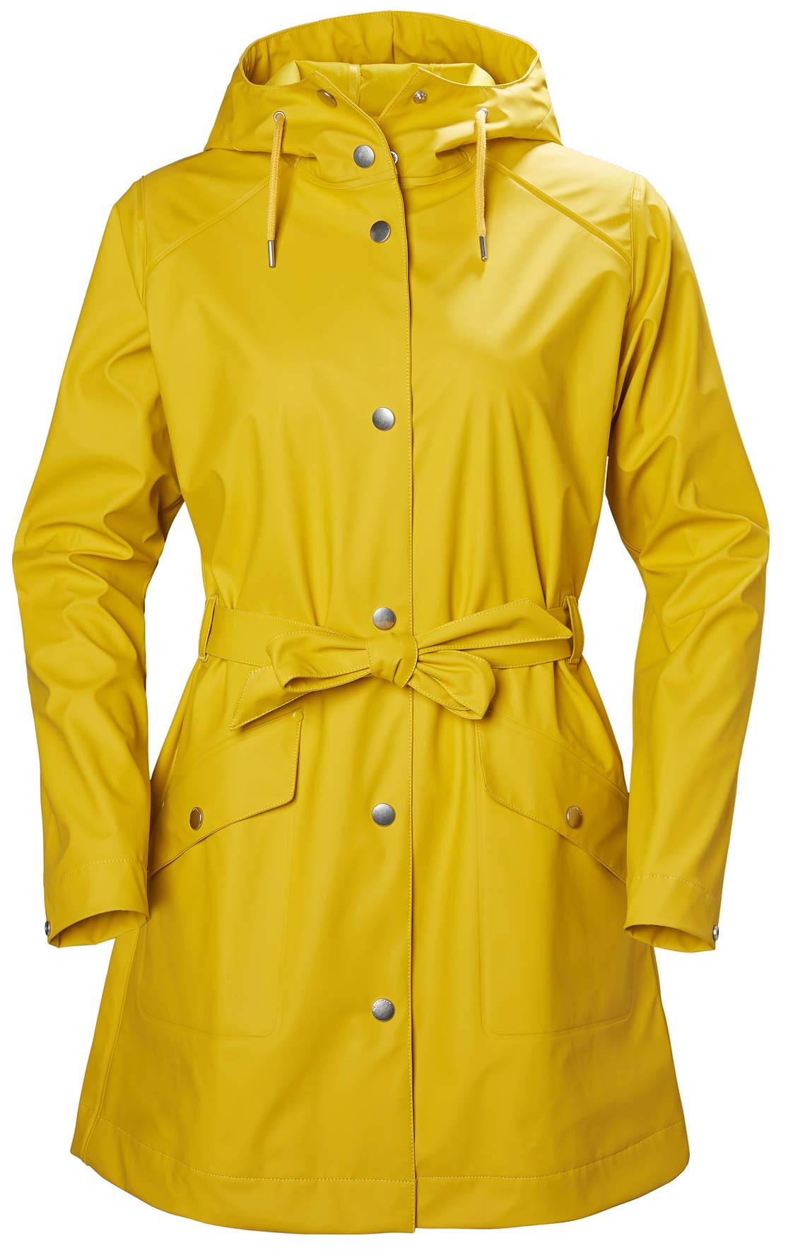 Helly Hansen Women's Kirkwall II Waterproof Belted Rain Coat with Hood, 344 Essential Yellow, Large