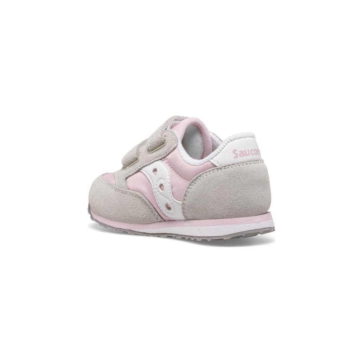 Saucony Baby Jazz Hook & Loop Sneaker, Grey/Pink/White, 12 US Unisex Little Kid