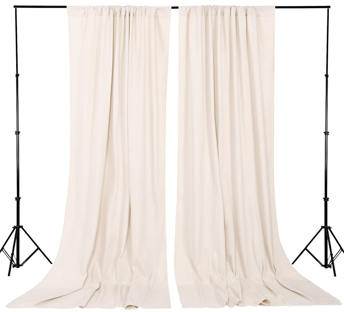 10ftx8ft Backdrop Curtains Polyester Backdrop Curtain Ivory Backdrop Drapes for Cloth Ceremony Fall Wedding Backdrop Fabric 2 Packs 5ftx8ft Christmas Decoration