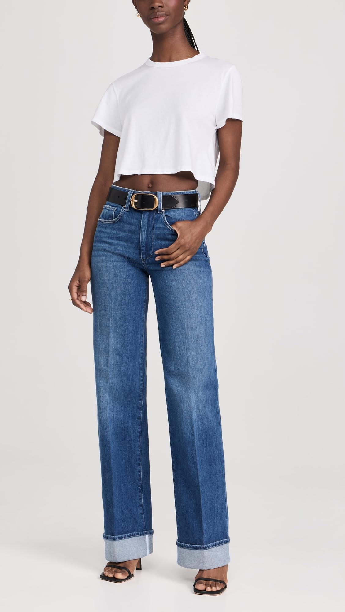 PAIGE Women's Sasha W/Wide Cuff Nadira Jeans, Nadira, Blue, 31