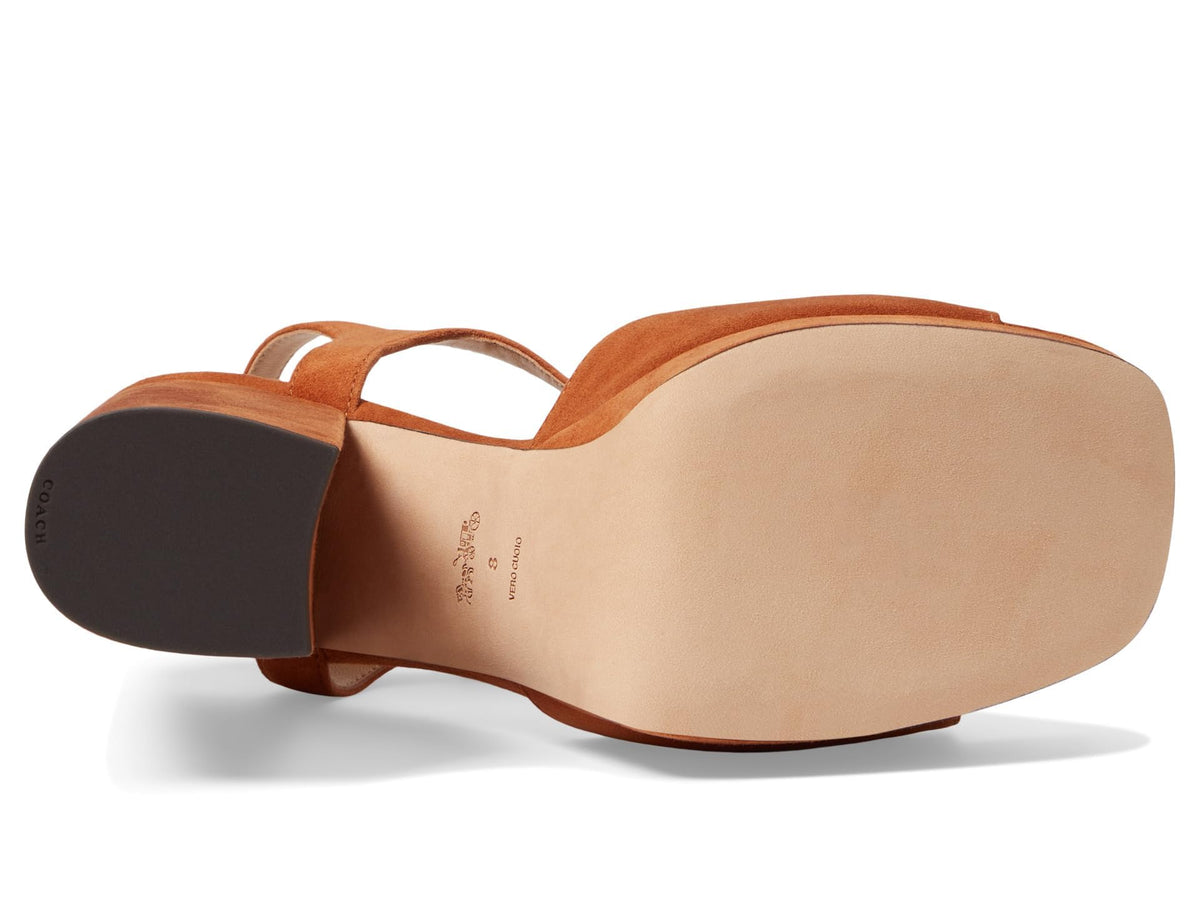 Coach Nicolette Suede Sandal Burnished Amber 8 B (M)