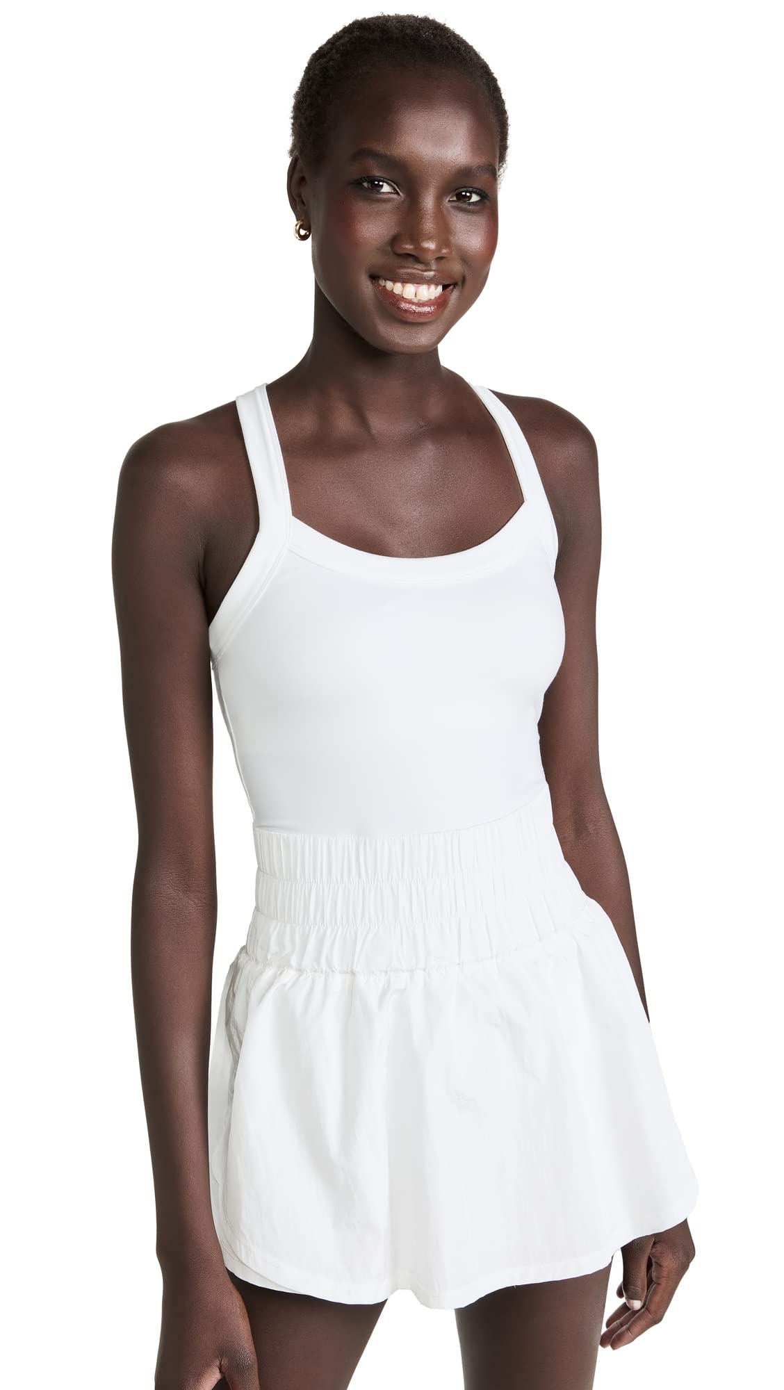 FP Movement by Free People Women's Way Home Skort Romper, White, M