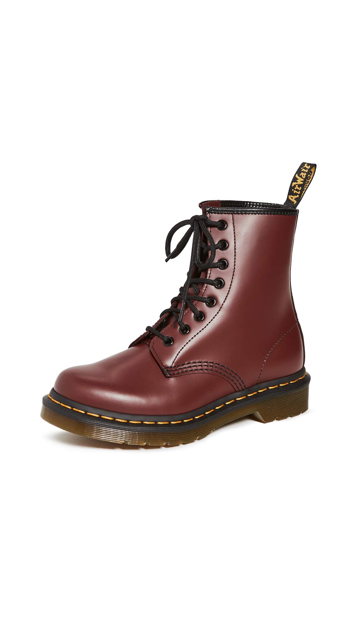 Dr. Martens Women's 1460 Smooth Leather 8 Eye Boot, Cherry Red, 8