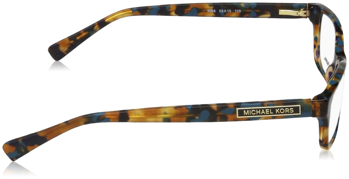 Michael Kors 0MK4024 Optical Full Rim Rectangle Womens Sunglasses, Turquoise Tortoise, 53/15/135