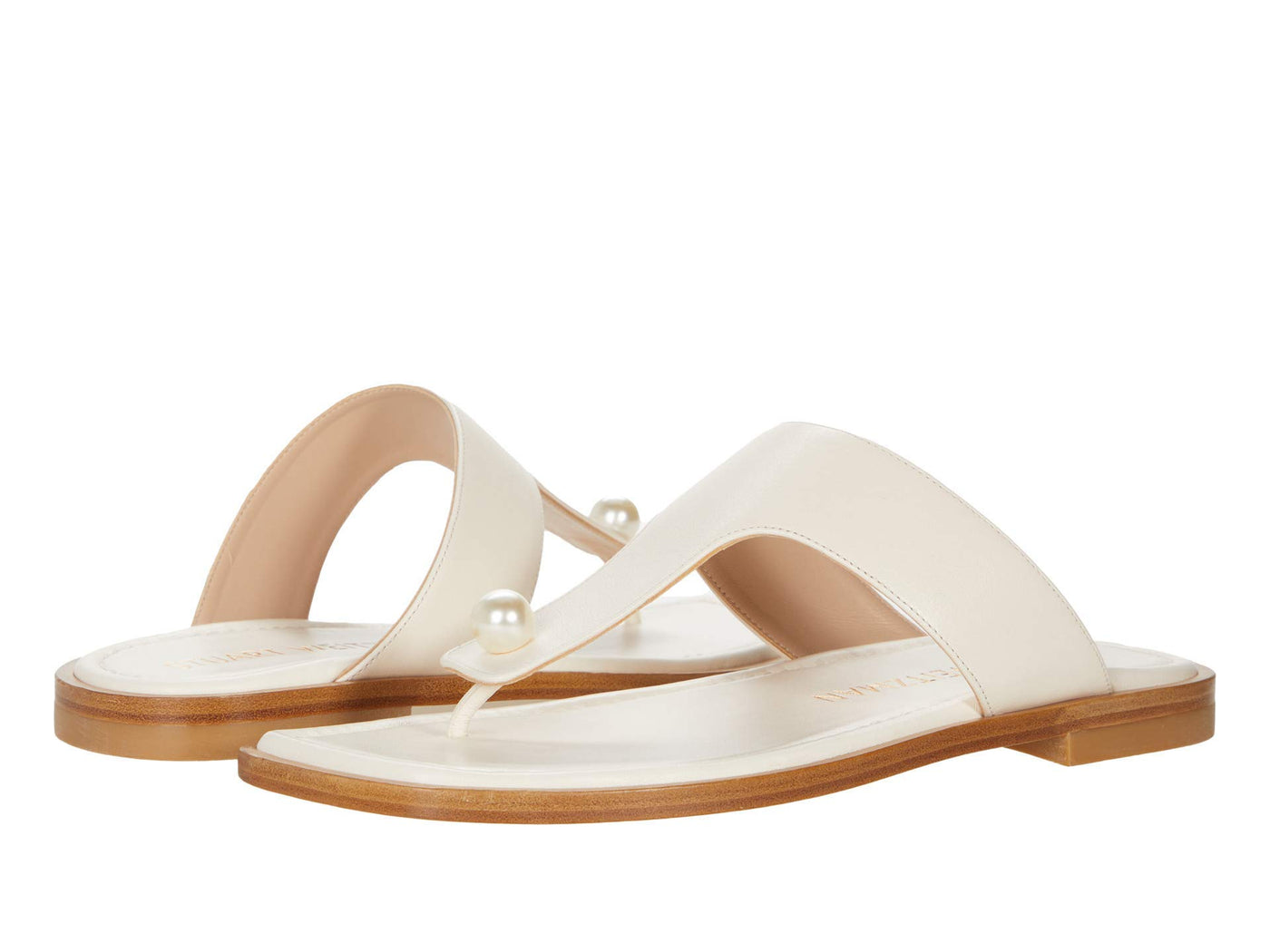 Stuart Weitzman Goldie Flat Sandal Seashell 8 M