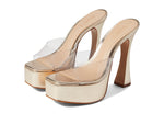 SCHUTZ Women's Haila Platform 6.5 Transparente (Platina)