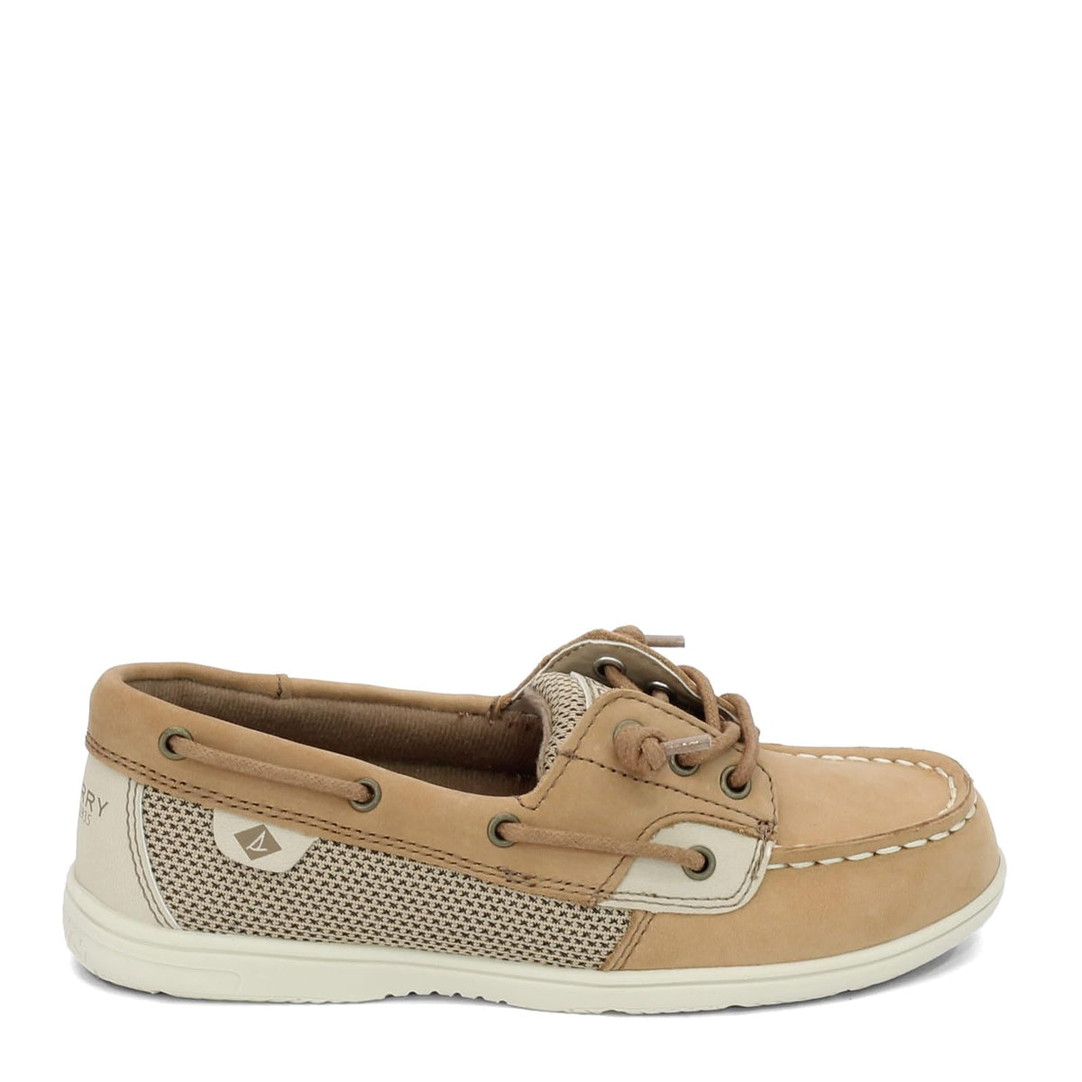 Sperry girls Shoresider 3 Eye Boat Shoe, Linen/Oat, 5.5 Big Kid US
