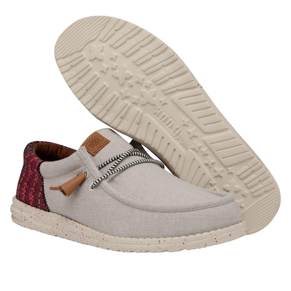 HEYDUDE Wally Funk Baja Cream Size 12 | Men's Shoes | Men's Slip On Loafers | Comfortable & Light Weight