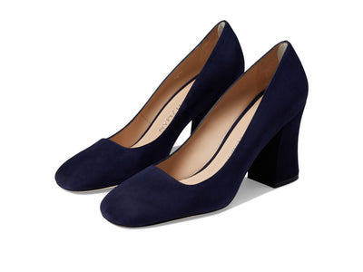 Stuart Weitzman Curveblock 85 Pump Nice Blue 7.5 B