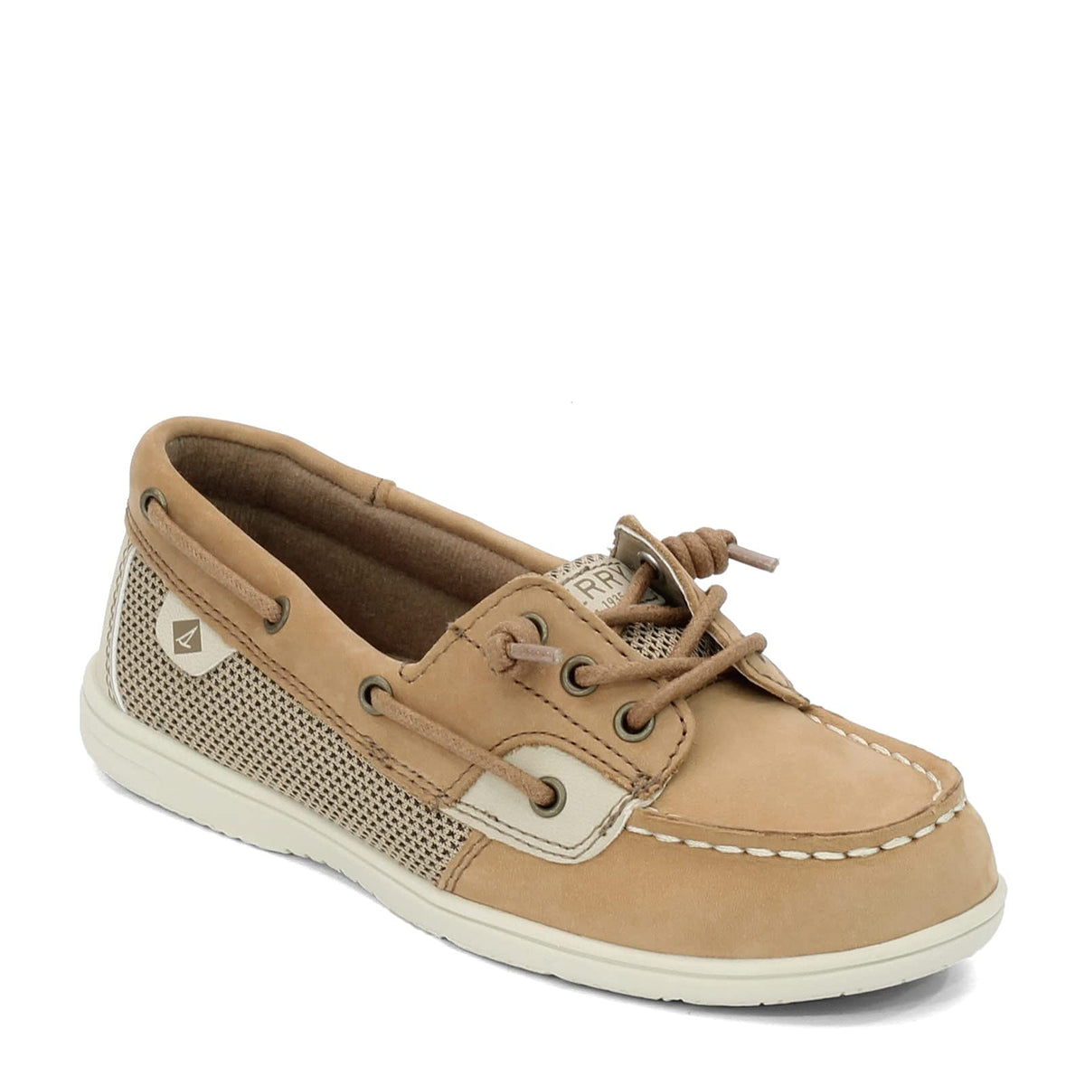 Sperry girls Shoresider 3 Eye Boat Shoe, Linen/Oat, 5.5 Big Kid US