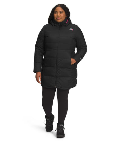 THE NORTH FACE Women's Metropolis Insulated Parka (Standard and Plus Size), TNF Black/Mr. Pink, 3X