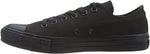Converse Chuck Taylor All Star Canvas Low Top Sneaker, Black Monochrome ,15.0 Men/ 17.0 Women