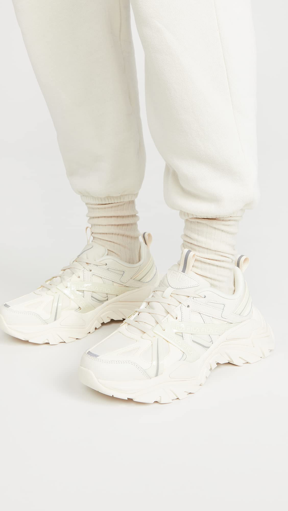 Fila Women's Electrove 2 Sneakers, Whisper White, 7.5 Medium US