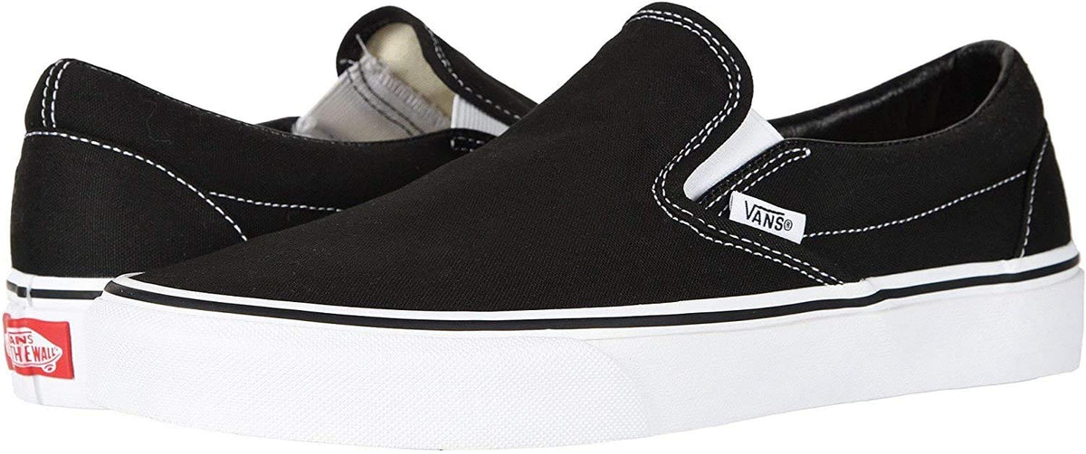 Vans Unisex Low-Top, Black White, 7.5 Narrow US Men