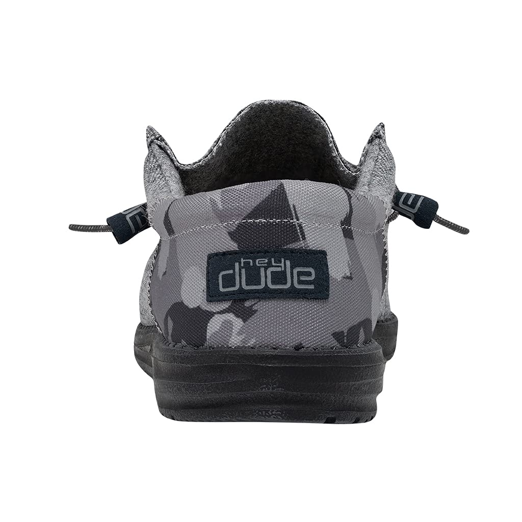 Hey Dude Men's Wally Funk Wool Grey Camo Size 8 | Men’s Shoes | Men's Lace Up Loafers | Comfortable & Light-Weight