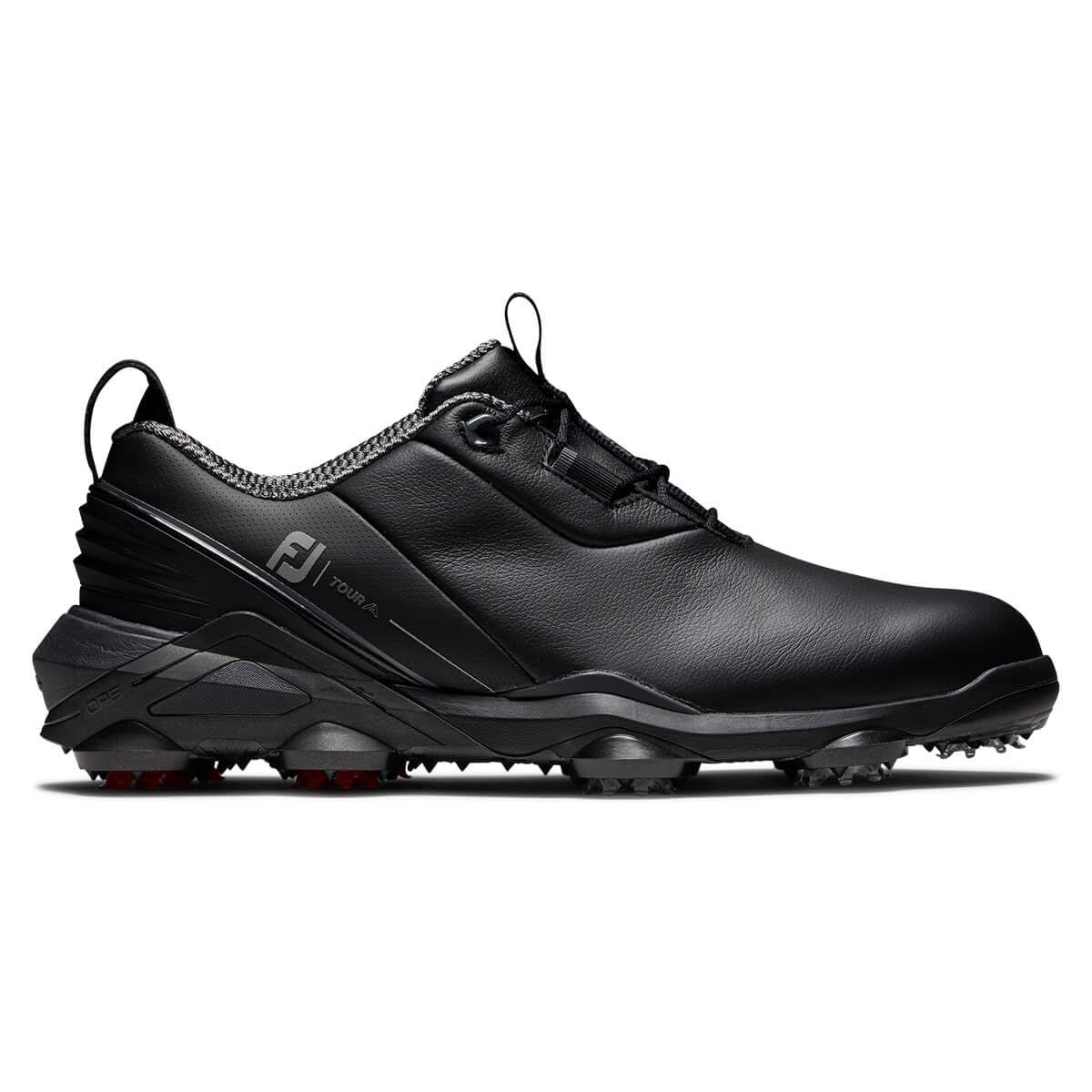 FootJoy Men's Tour Alpha Previous Season Style Golf Shoe, Black/Charcoal/Red, 9 Wide