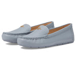 Coach® Marley Driver Women Loafers – Pebbled Leather Upper – Cushioned Footbed – Synthetic Lining – Gold Tone Grey Blue 5.5 B - Medium