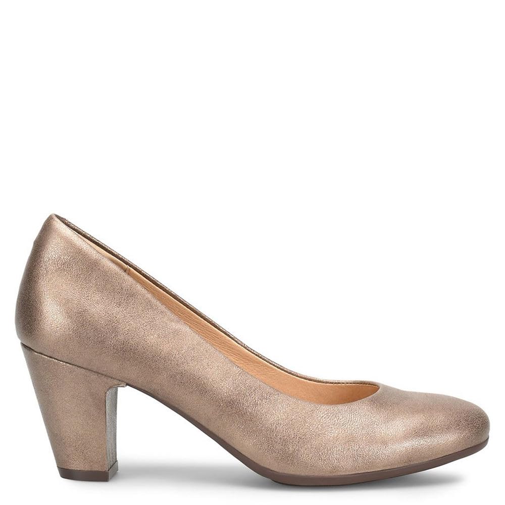 Sofft Lana Heeled Sandals for Women – Leather Lining and Upper – Microfiber Footbed – Closed Toe Style 9 Bronze