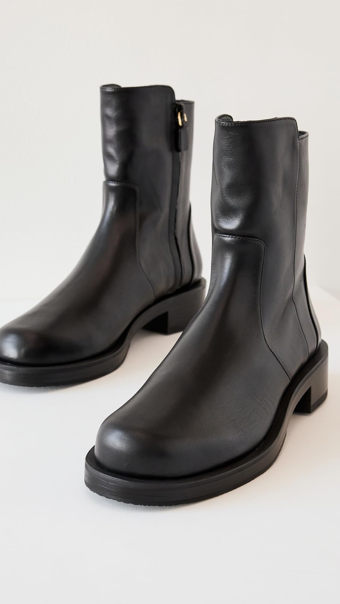Stuart Weitzman Women's 5050 Bold Zip Booties, Black, 11 Medium US