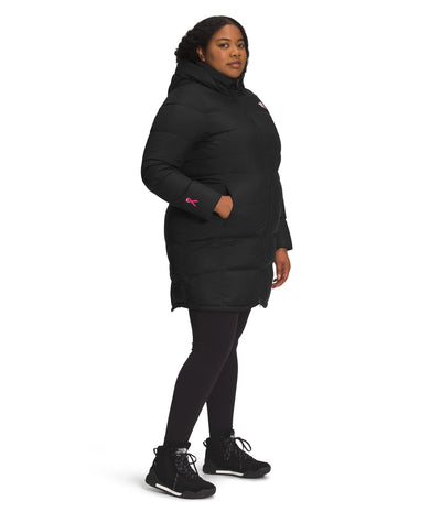 THE NORTH FACE Women's Metropolis Insulated Parka (Standard and Plus Size), TNF Black/Mr. Pink, 3X