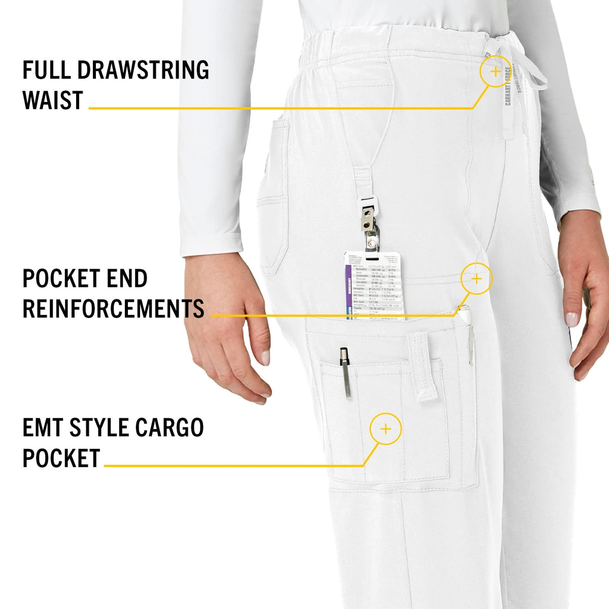 Carhartt Women's Cross-Flex Boot Cut Cargo Pant, White, Large