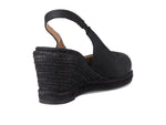 Cole Haan Cloudfeel Espadrille Wedge Slingback 80 mm Black Linen 9.5 B (M)