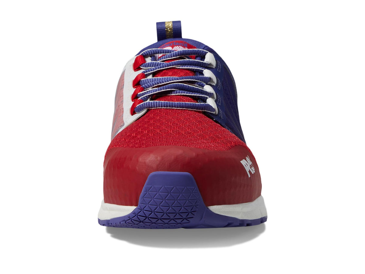 Timberland PRO® Radius Composite Safety Toe Shoes for Men – PRO Flex Technology – HoverSpring Foam Red/Blue 7.5 E - Wide