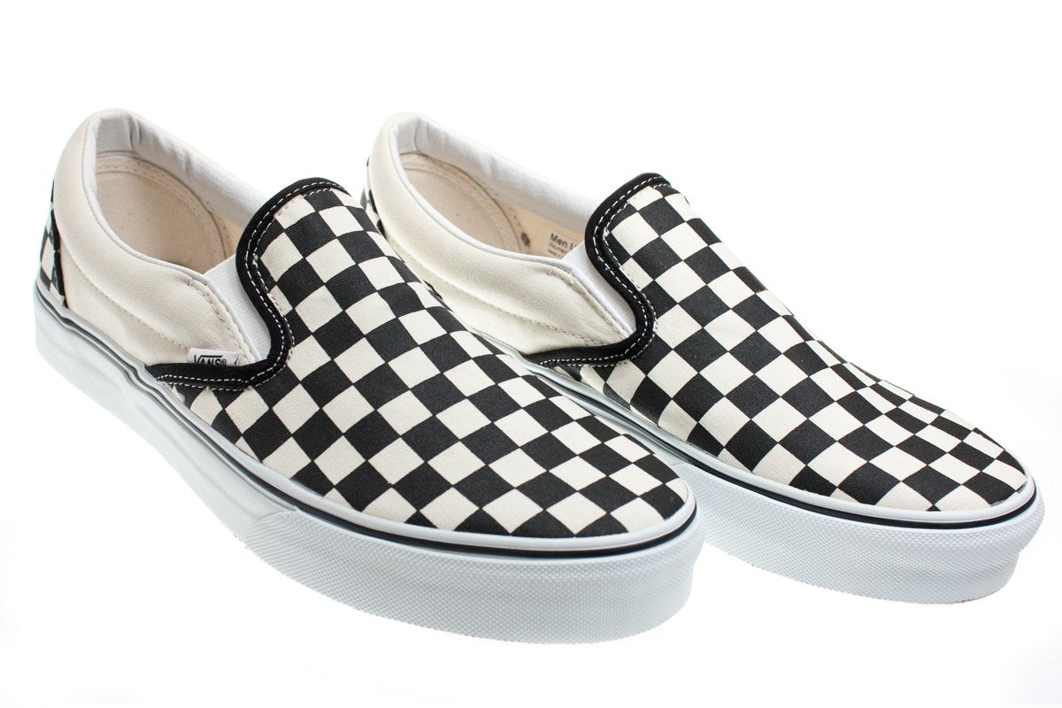 Vans Slip On Unisex Sneakers, Checkerboard Black/Off White, 5.5 US Women/4 US Men