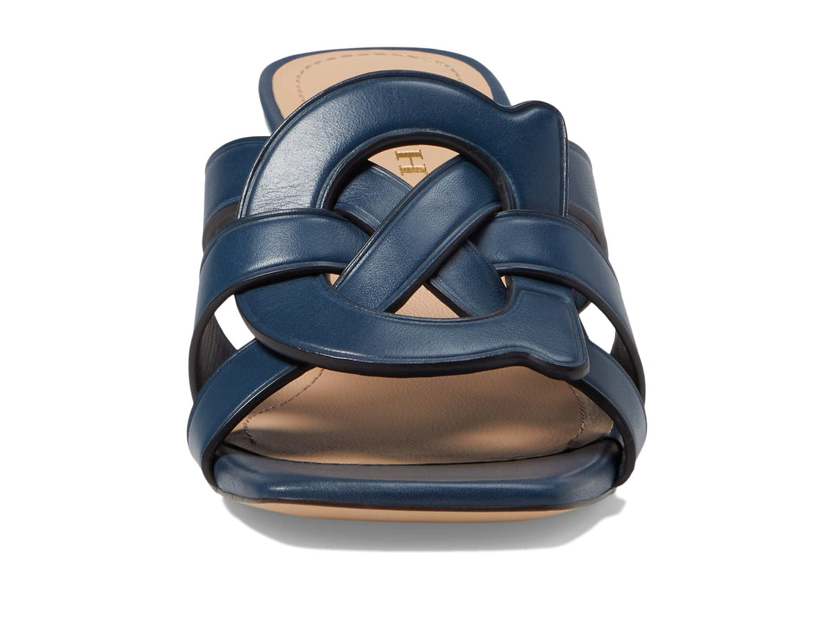 Coach Tillie Leather Sandal Dark Denim 8 B (M)