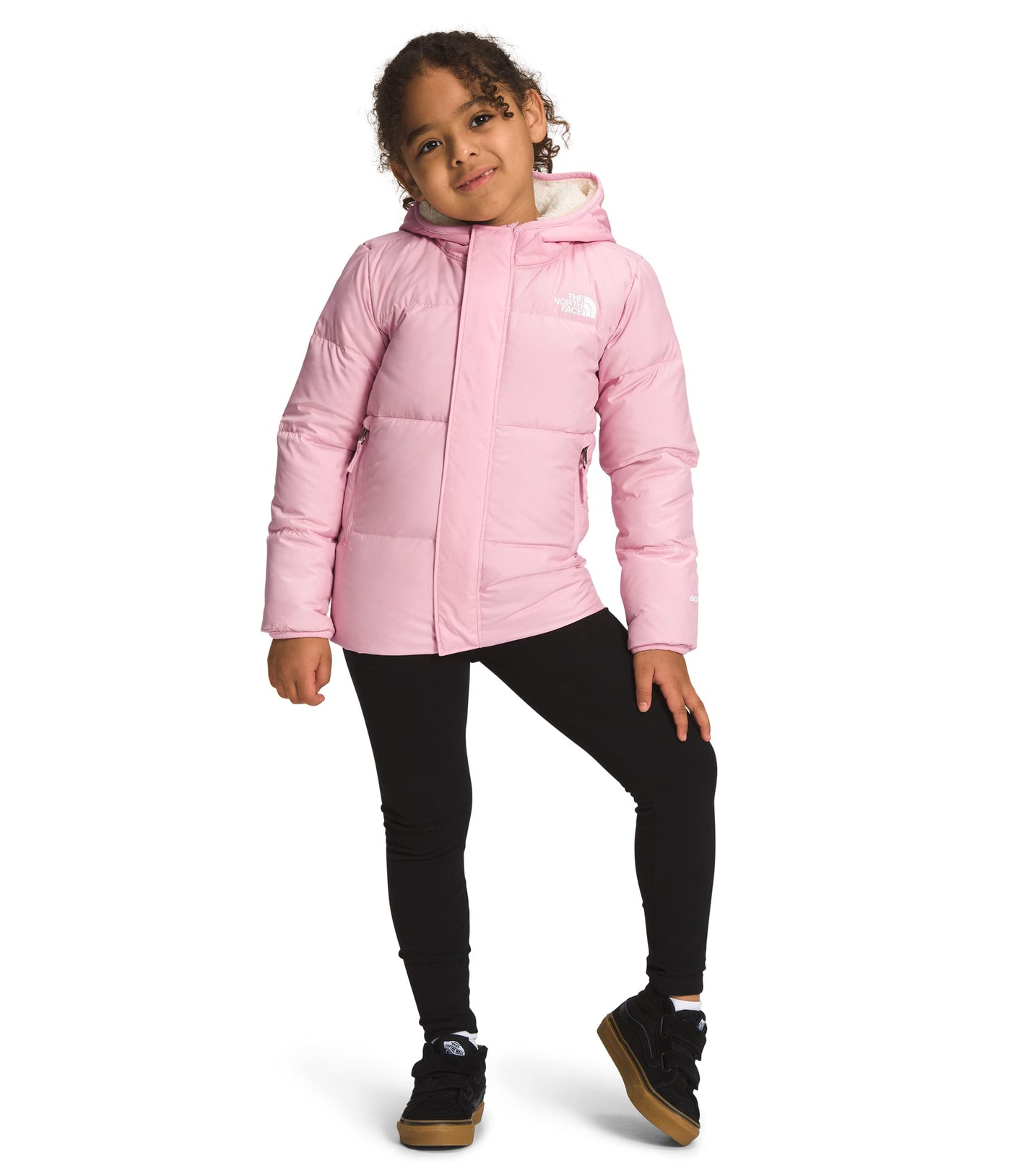 The North Face Kids' North Down Hooded Jacket, Cameo Pink, 4