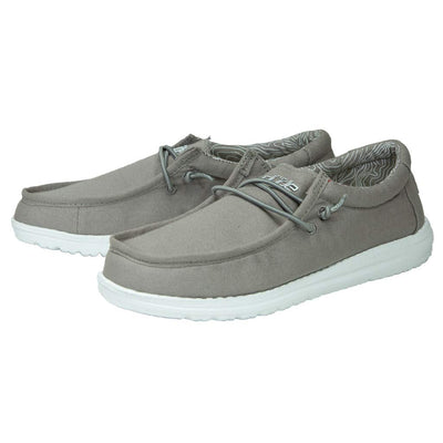 Hey Dude Boy's Wally Youth Grey Size 12 | Boy’s Shoes | Boy's Lace Up Loafers | Comfortable & Light-Weight