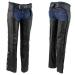 Xelement 7701 Women's Black 'Braided' Leather Motorcycle Chaps - 8