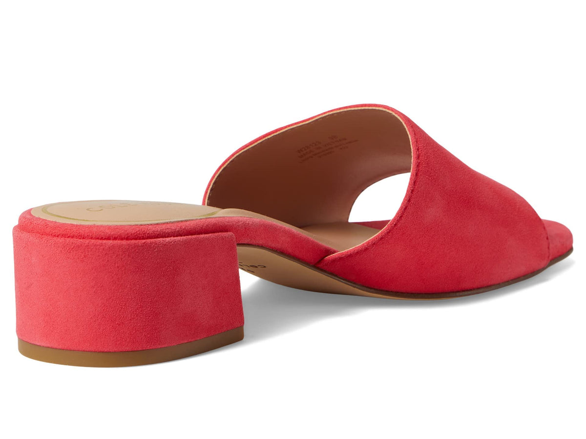 Cole Haan Calli Single Band Block Heel Sandal 40 mm Geranium Suede 8.5 B (M)