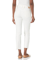 PAIGE Women's Cindy HIGH Rise Straight Leg W/Double Back Belt Loops + RAW Hem, Tonal Ecru, 29 28