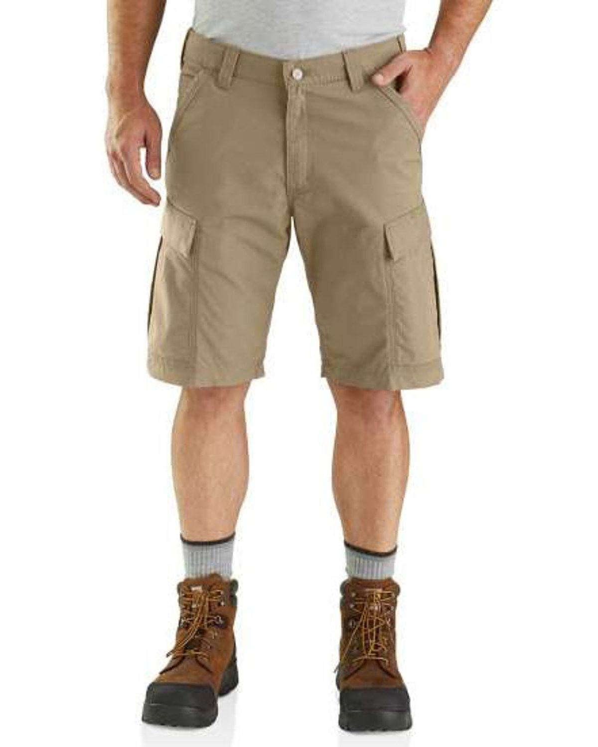 Carhartt Men's Big & Tall Force Relaxed Fit Ripstop Cargo Work Short, Dark Khaki, W50