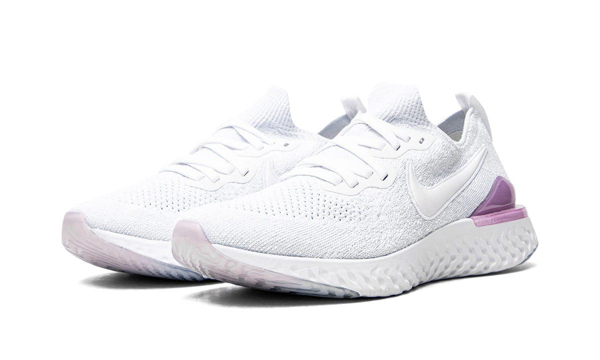 Nike Womens WMNS Epic React Flyknit 2 BQ8927 101 - Size 6.5W White/Pink/Black