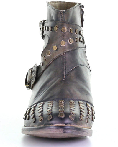 Circle G Women's Harness and Studs Fashion Booties Round Toe Black 7.5 M
