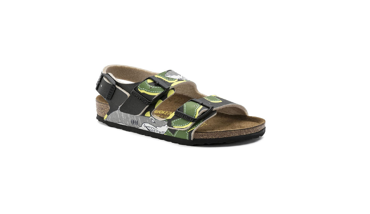 Birkenstock Milano Kids BF, DD Shark Attack Black, 8-8.5 Toddler