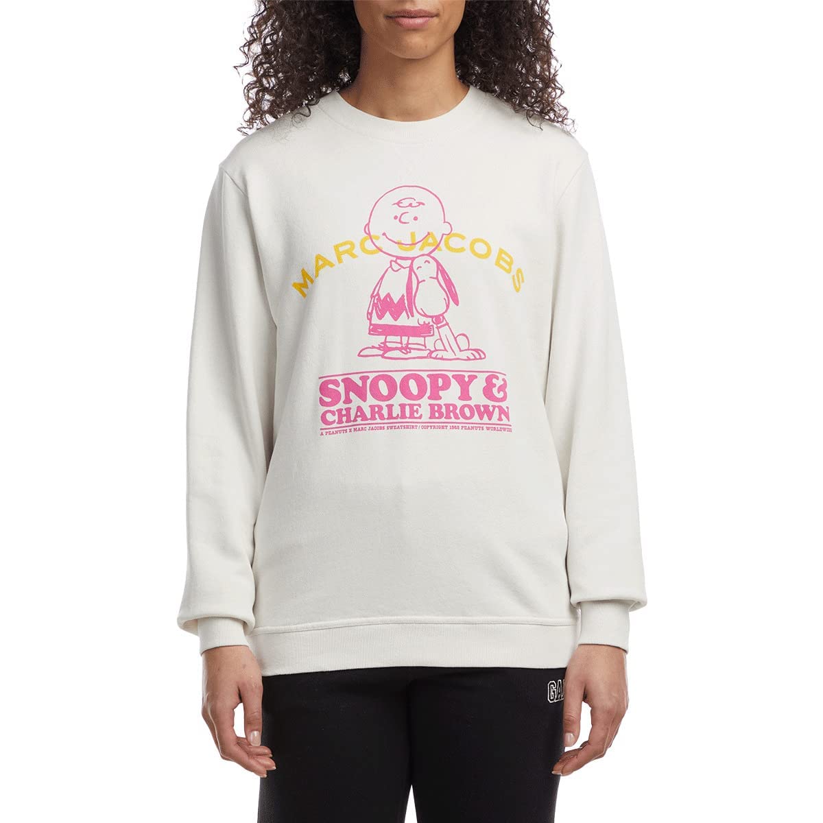 Marc Jacobs Peanuts Happiness Is Crew Neck Sweatshirt Chalk SM