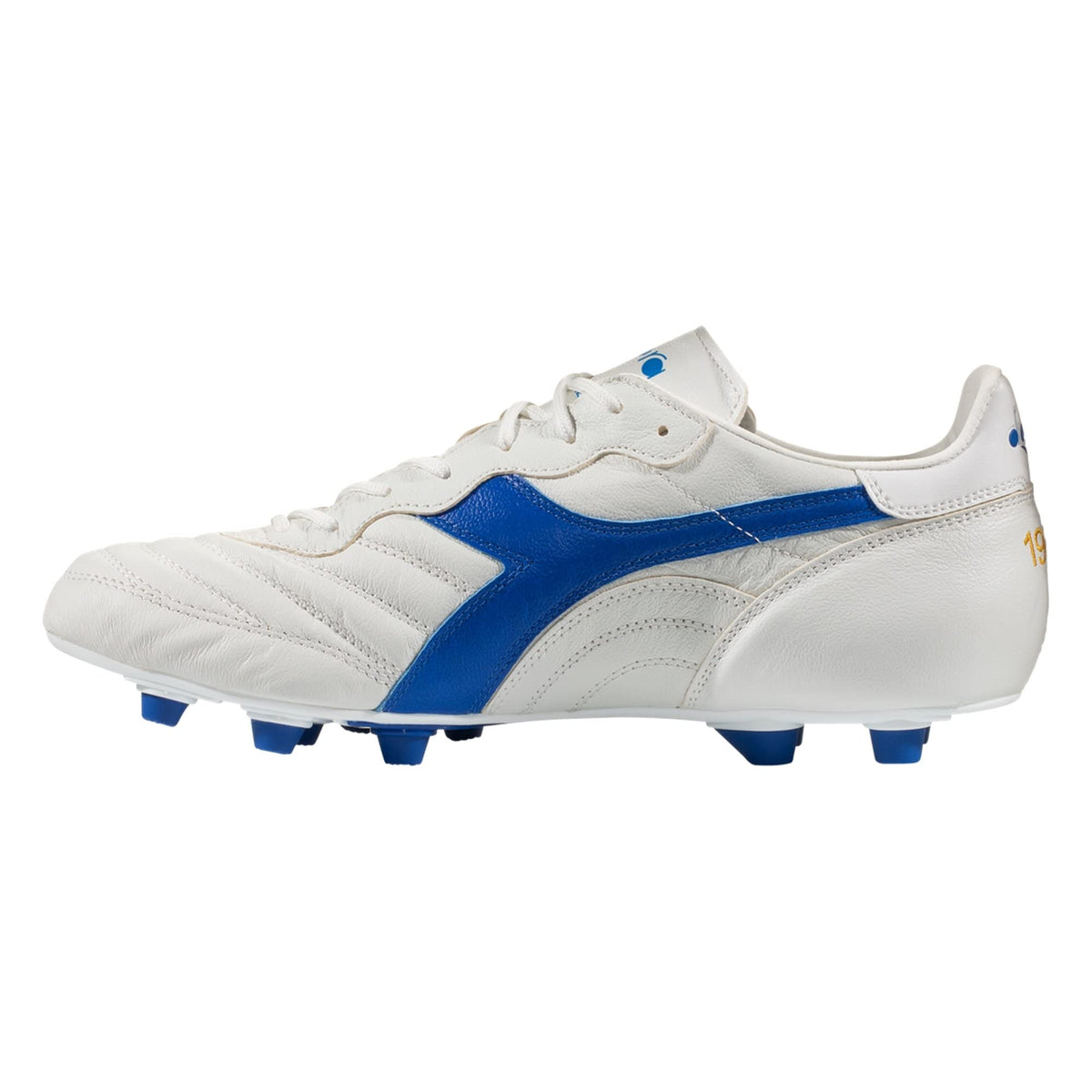 Diadora Brasil Italy K-Leather Pro Firm Ground Cleats (Pro Firm Ground, Numeric_8_Point_5) White/Royal