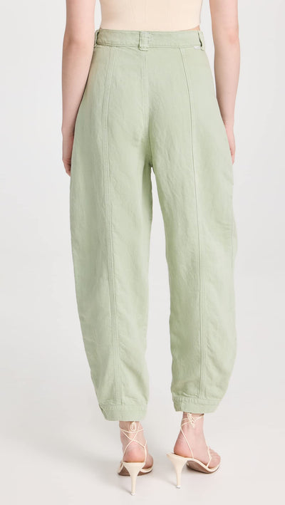 MOTHER Women's The Patch Pocket Chute Flood Jeans, Cameo Green, 27
