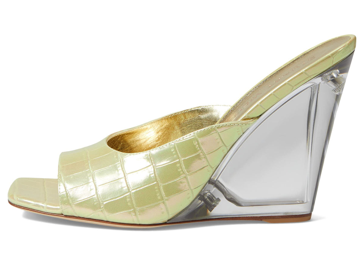 Stuart Weitzman Tia 100 Lucite Wedge Ice 9.5 B