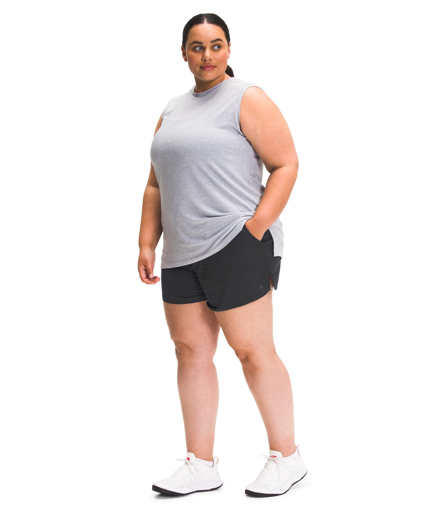 THE NORTH FACE Women's Aphrodite Motion Short (Standard and Plus Size), Asphalt Grey, 1X Plus Regular