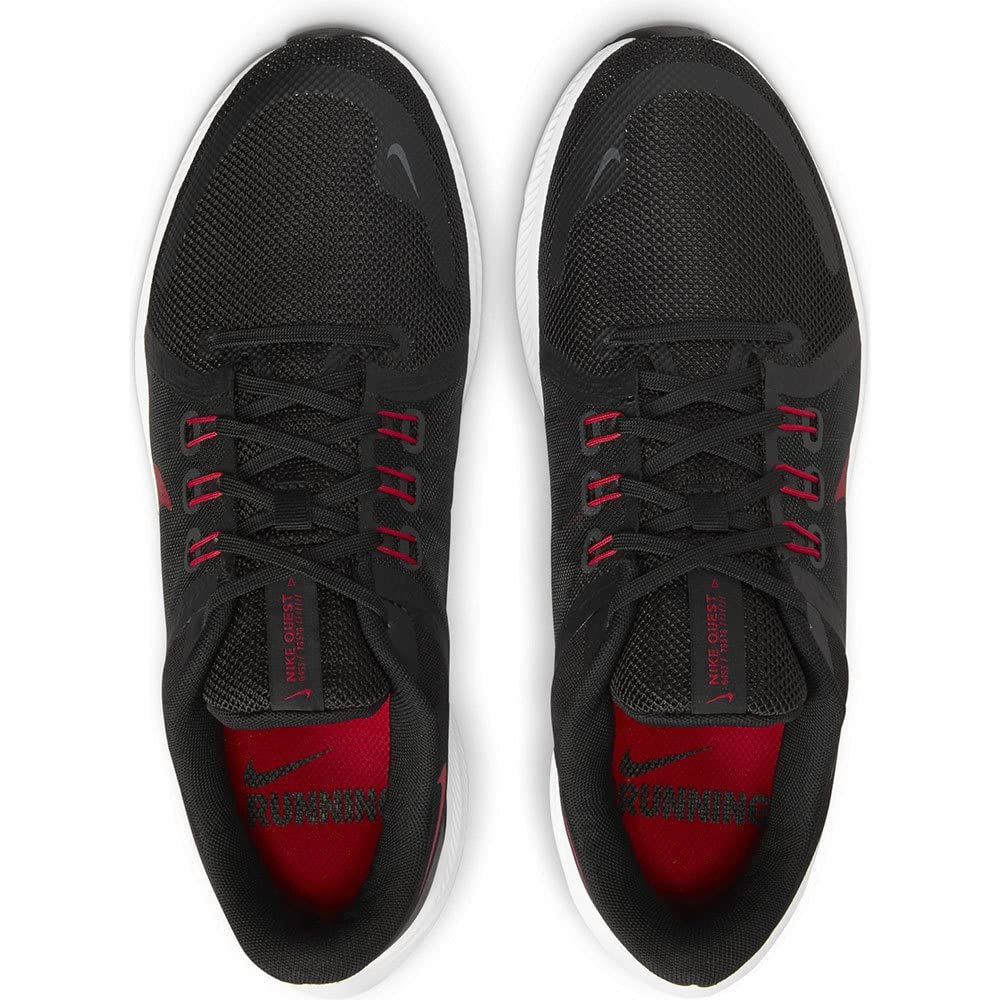 NIKE Men's Race Running Shoe, Black University Red White Dk Smoke Grey, 9