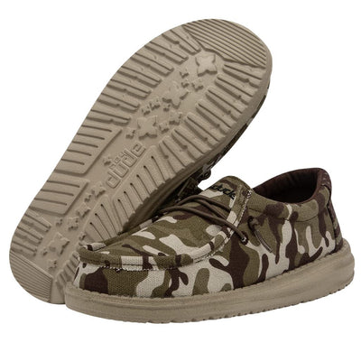Hey Dude Boy's Wally Youth Multiple Colors | Boy’s Shoes | Boy's Lace Up Loafers | Comfortable & Light-Weight 1 Big Kid Green