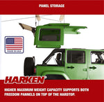 HARKEN - Hardtop Overhead Garage Storage Hoist for Jeep Wrangler and Ford Bronco, Self-Leveling, Safe Anti-Drop System, Easy One-Person Operation, Garage Organization