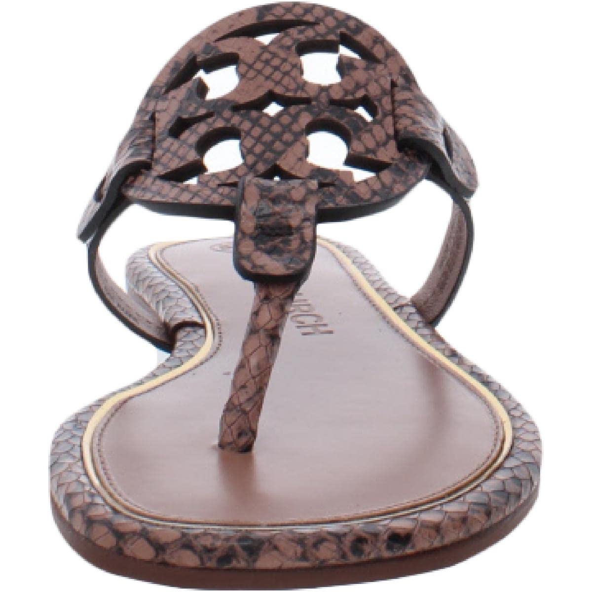 Tory Burch Womens Miller Leather Thong Flip-Flops Tan 6.5 Medium (B,M)