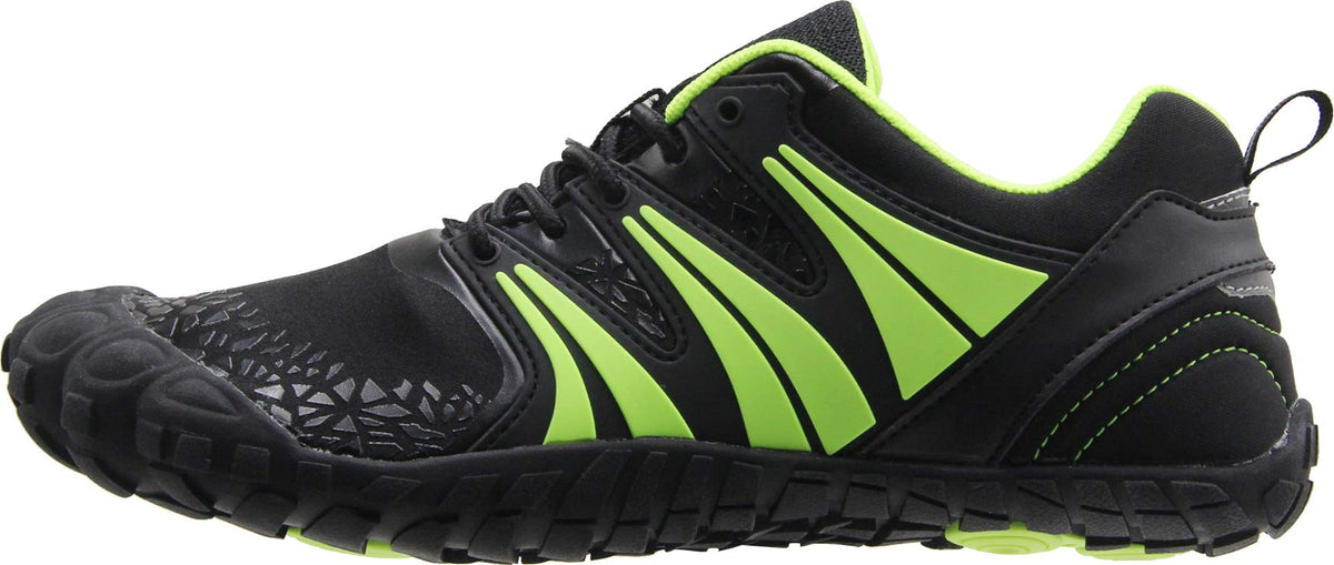 Oranginer Men's Barefoot Shoes Big Toe Box Minimalist Running Shoes for Tennis Run Walk Athletic Black/Green Size 10